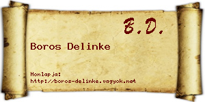 Boros Delinke névjegykártya